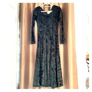 Emerald Green Vintage Stretch Velour Dress